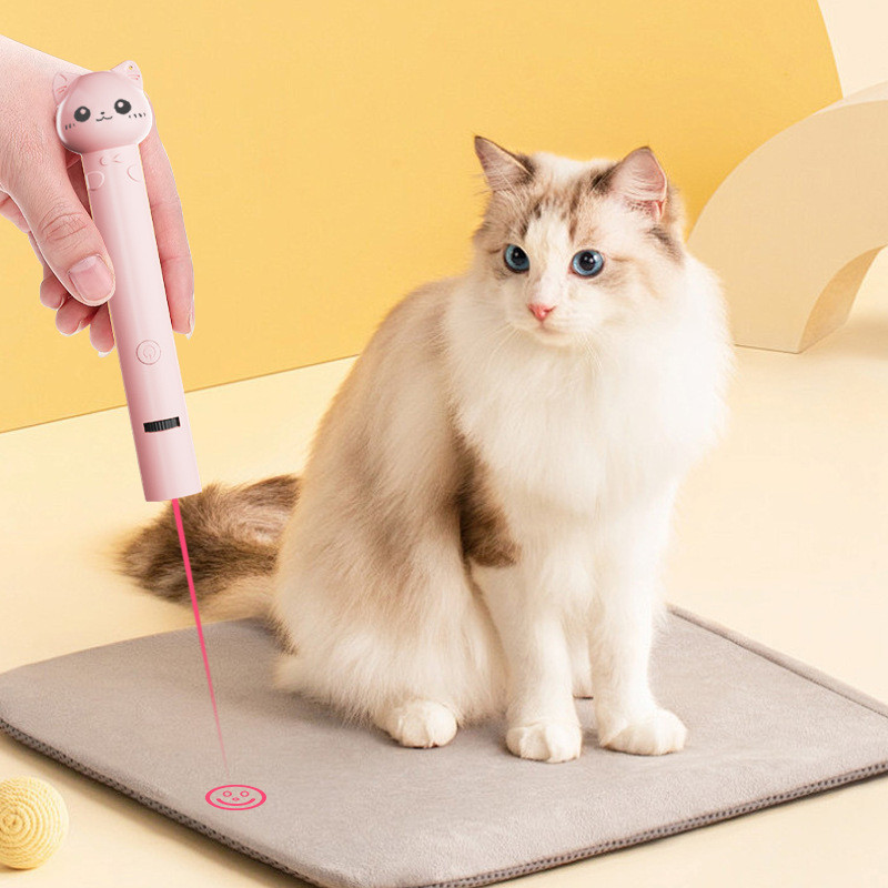 Trà Bút Laser Mèo Đồ Chơi Mèo Con Tự Làm Giảm Chán Mèo Hồng Ngoại Bút Laser Teaser Dính Sạc Laser La