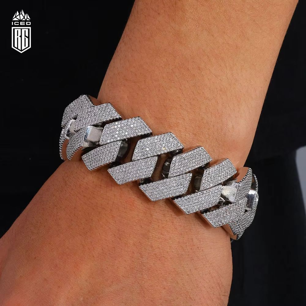 Lắc tay 25MM Cuban Link Bracelet Gold Plated . LT-CZ-10007