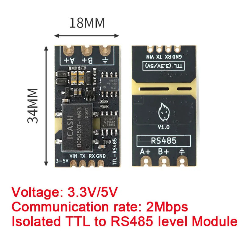 2 Cái / 1 Cái Cách Ly TTL Sang RS485 Cấp Ban Mô Đun Nối Tiếp Tự Động Ngược Tốc Độ Cao 2Mbps Nửa-Dupl