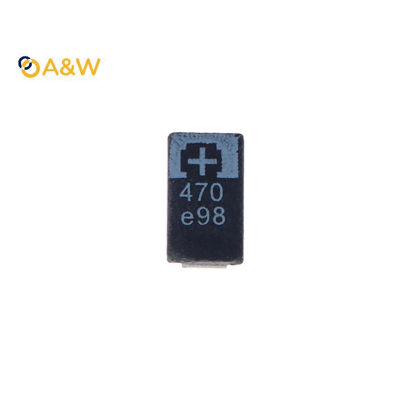 A & W 5 CÁI 2R5TPE470M9 470 2.5V 470UF SMD Tụ điện Tantalum Polymer Tụ điện