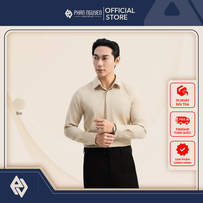Áo sơ mi nam Phan Nguyễn, chất liệu bamboo cao cấp, mềm mát, ít nhăn, form slim fit SMD.1491
