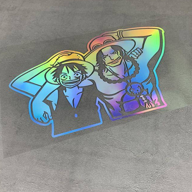 GM Bumper Stickers Classic Cartoon Brothers Shoulder Picture One Piece Ace Luffy Computer Electric C