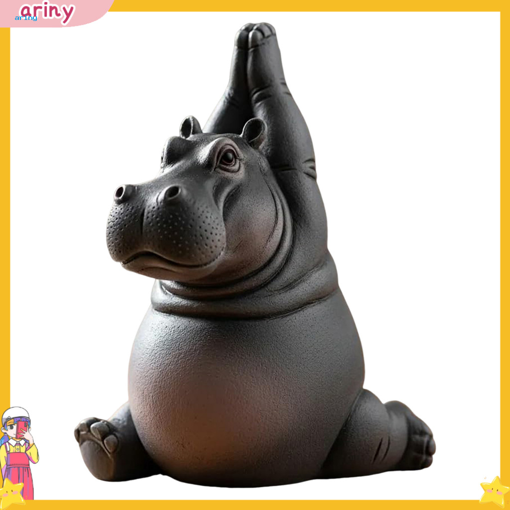 ARI Yoga Hippo Trang trí Whimical Yoga Hippo Thủ công Yoga Hippo Tượng Hippopotamus Dễ thương cho Th