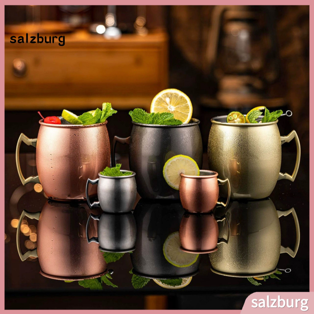 < salzburg > Moscow Mule Mug Bartending Barware Mug Moscow Mule Mug Set Thép không gỉ Búa mạ chống g