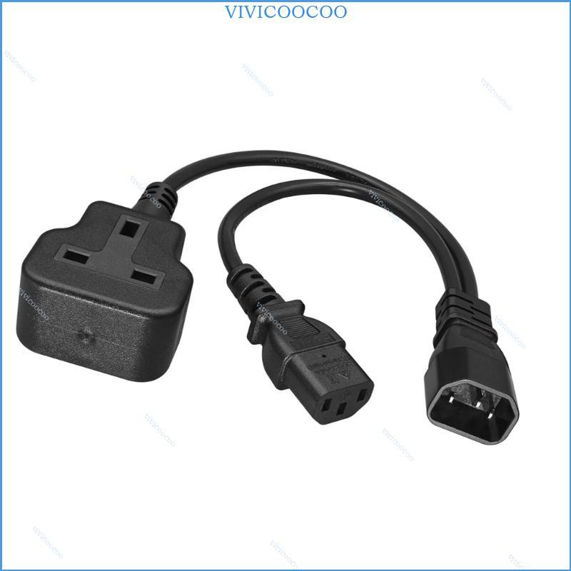 IEC60320 C14 To C13+UK Socket Splitter Power Cord For Server Rack 3x0 75mm²Wire