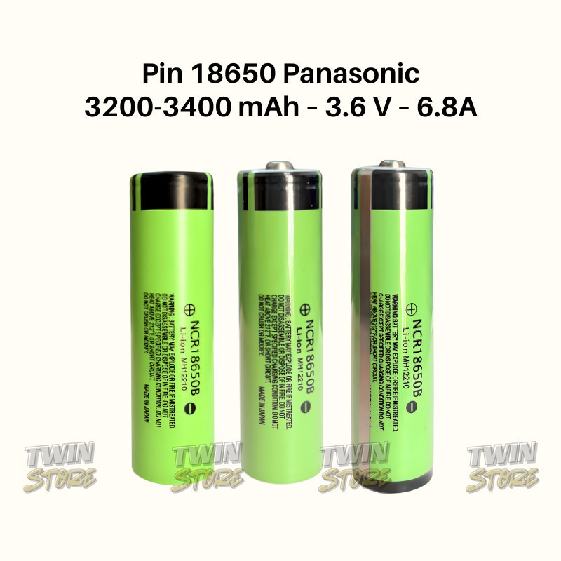 NCR18650B Panasonic Dung Lượng Cao 3400mAh - Made in Japan