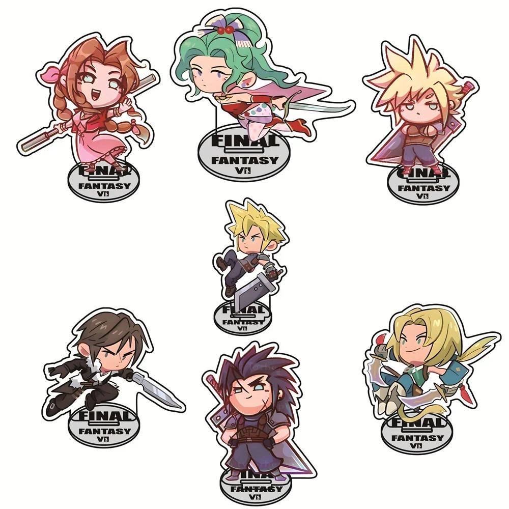 Mô hình Standee Final Fantasy VII Cloud Aerith Tifa Zack FF7 mica acrylic 10cm trang trí bàn học quà