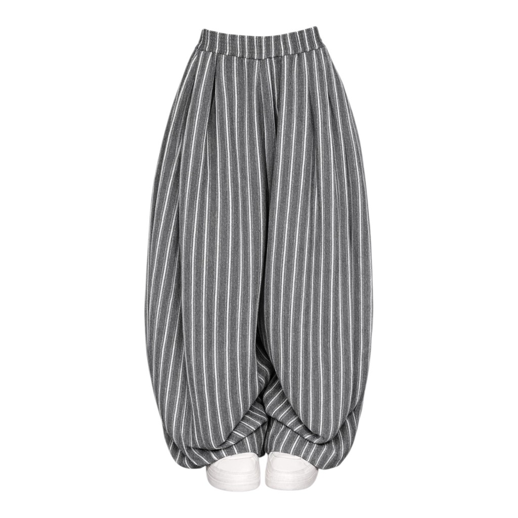 [ORDER] [Sẵn Sọc Đen M L]  Aimesaigon Quần Dài Kẻ Sọc Nữ Ống Rộng Chất Linen Cá Tính Basic Hack Eo Thoải Mái | BigBuy360 - bigbuy360.vn