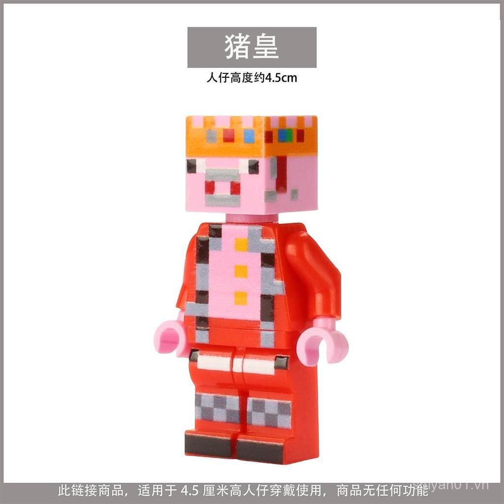 YouTube streamer Pig King Technoblade Crown MC Khối xây dựng Minifigure Toy 9YHT