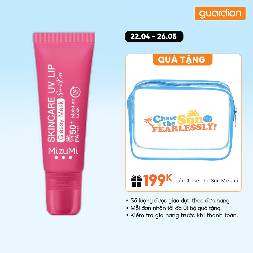 Mặt Nạ Môi Hỗ Trợ Chống Nắng MizuMi Skincare UV Lip Glassy Mask SPF50+ PA++++ 8Ml