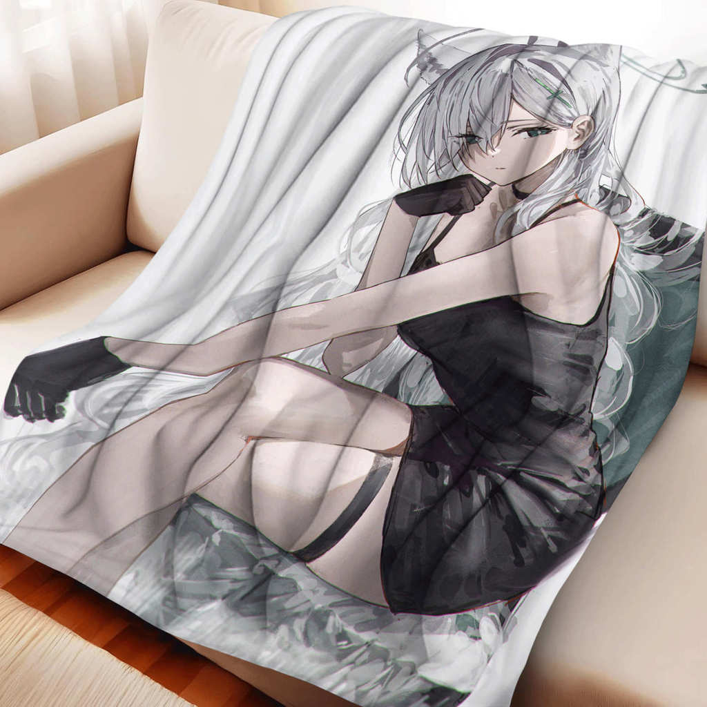 Shiroko (Lưu trữ màu xanh) Chăn Flannel Mềm Ấm cúng cho Naps Phim Đêm Nhà Dệt Thiết yếu