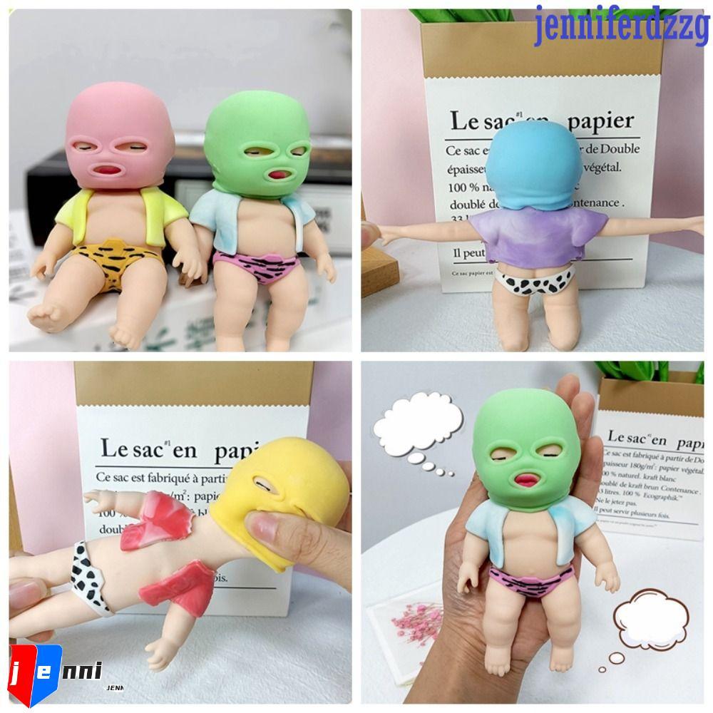 JENNIFERDZZG Hoạt Hình Fidget Toy, Fidget Toy Silicone Masked Doll Bóp Toy, Thú Vị TPR 3D Đồ Chơi Cả