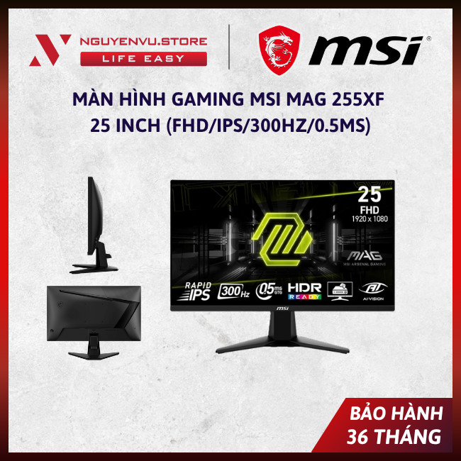 [Chính Hãng] Màn Hình Gaming MSI MAG 255XF 25 inch (FHD/IPS/300Hz/0.5ms) - Bảo Hành 3 Năm