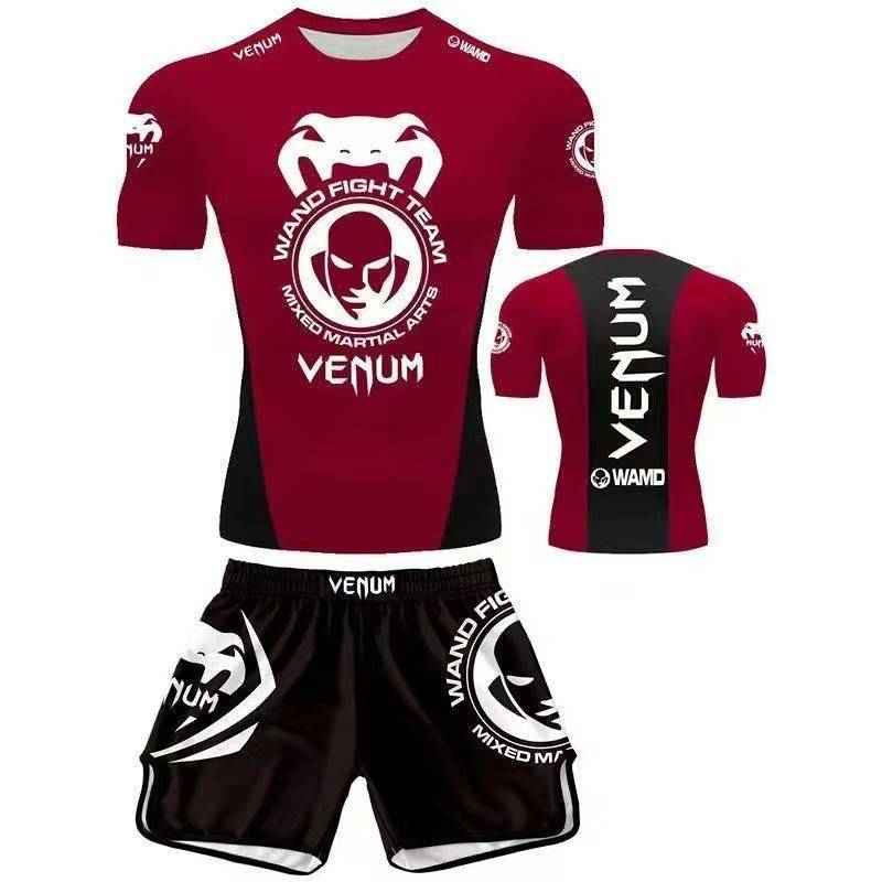 Summer Sanda Training Quick-Drying Fighting Tights Boxing Fitness Exercise Boxing Clothes Suit CNPu