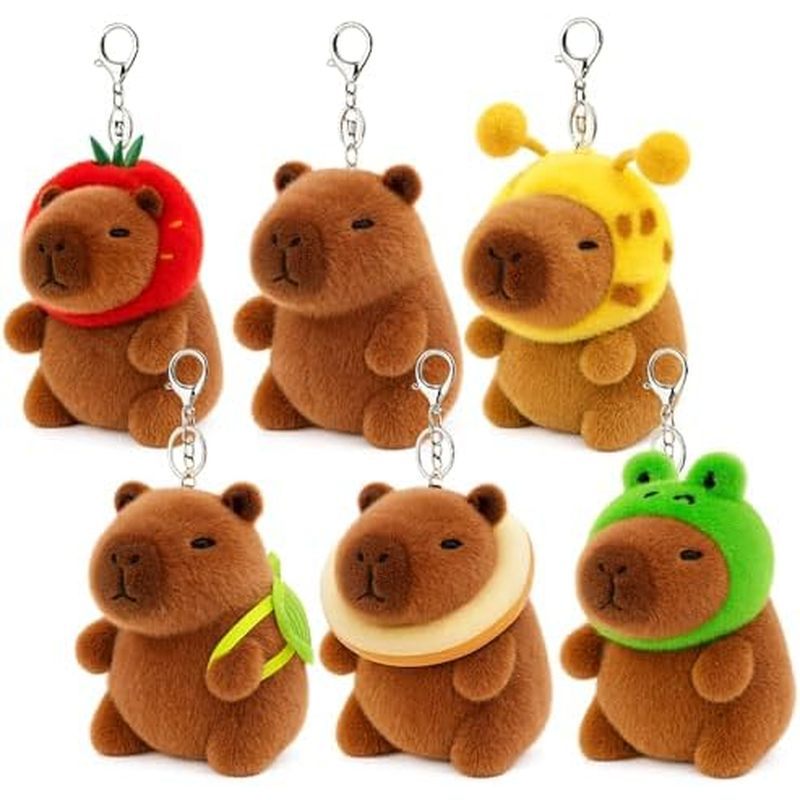 Capybara Plush Keychain, Capybara Stuffed Animals Toys, Cute Plush Keychains for Backpacks, Capibara