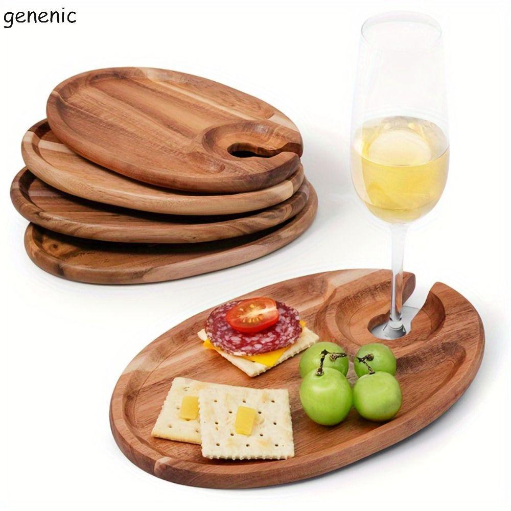 GENENIC Cốc Charcuterie Board, Đĩa khai vị rắn bề mặt mịn màng, Gỗ bền bỉ Free Cốc đựng đồ ăn nhẹ Kh