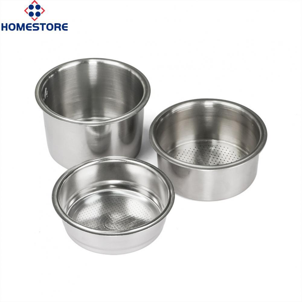 [Homestore]Long lasting 51mm stainless steel coffee filter basket for 1 cup 2 cup 4 cup use