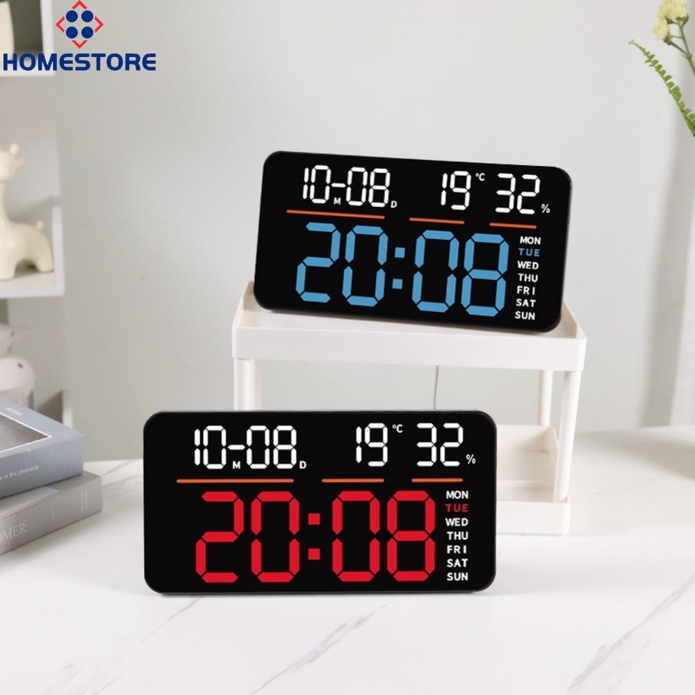 [Homestore]Large LED Digital Clock Modern Wall Desk Alarm Clock with Temperature Display
