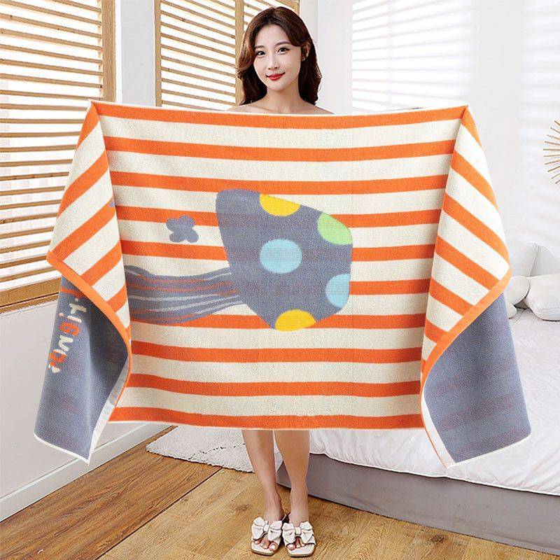 Pure Cotton Bath Towel Absorbent Household Adult Men and Women Bathing Wrapping Towel Large Bath Tow