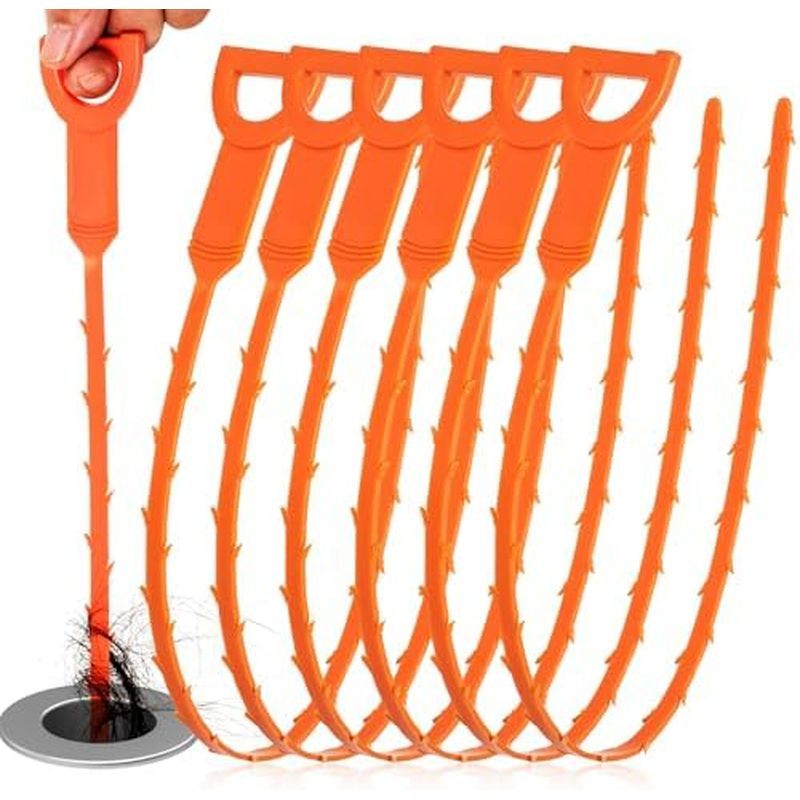 Drain Snake Clog Remover - 4 Pack 20 Inch Flexible Hair Drain Removal Tool for Sink, Shower, Tub & T