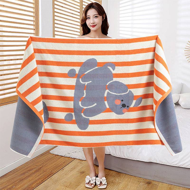 Bath Towel Adult Home Use Cotton Absorbent Soft Big Bath Towel Wrapping Towel for Children's High-En