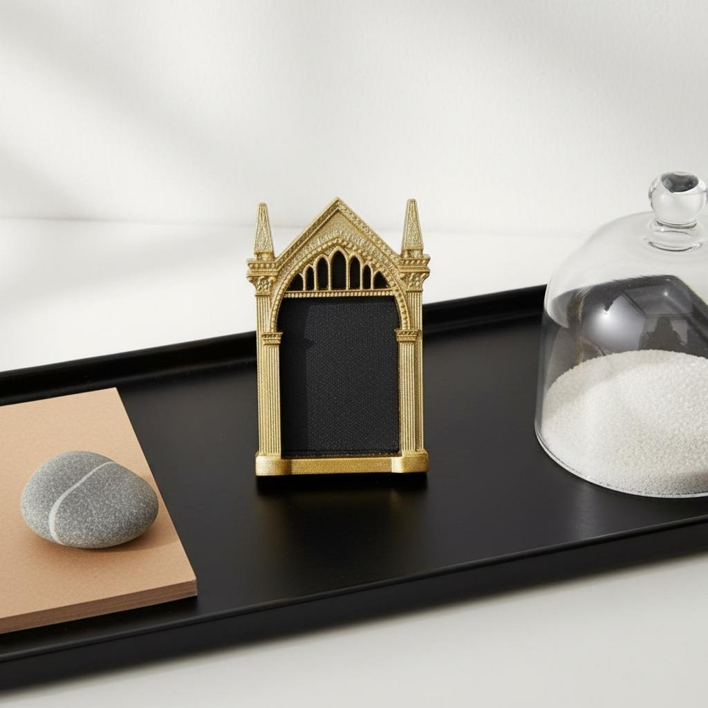 Đạo cụ chụp ảnh Gương vòm Nhà thờ Chi tiết dập nổi Goth Trang trí tường cho kệ sách