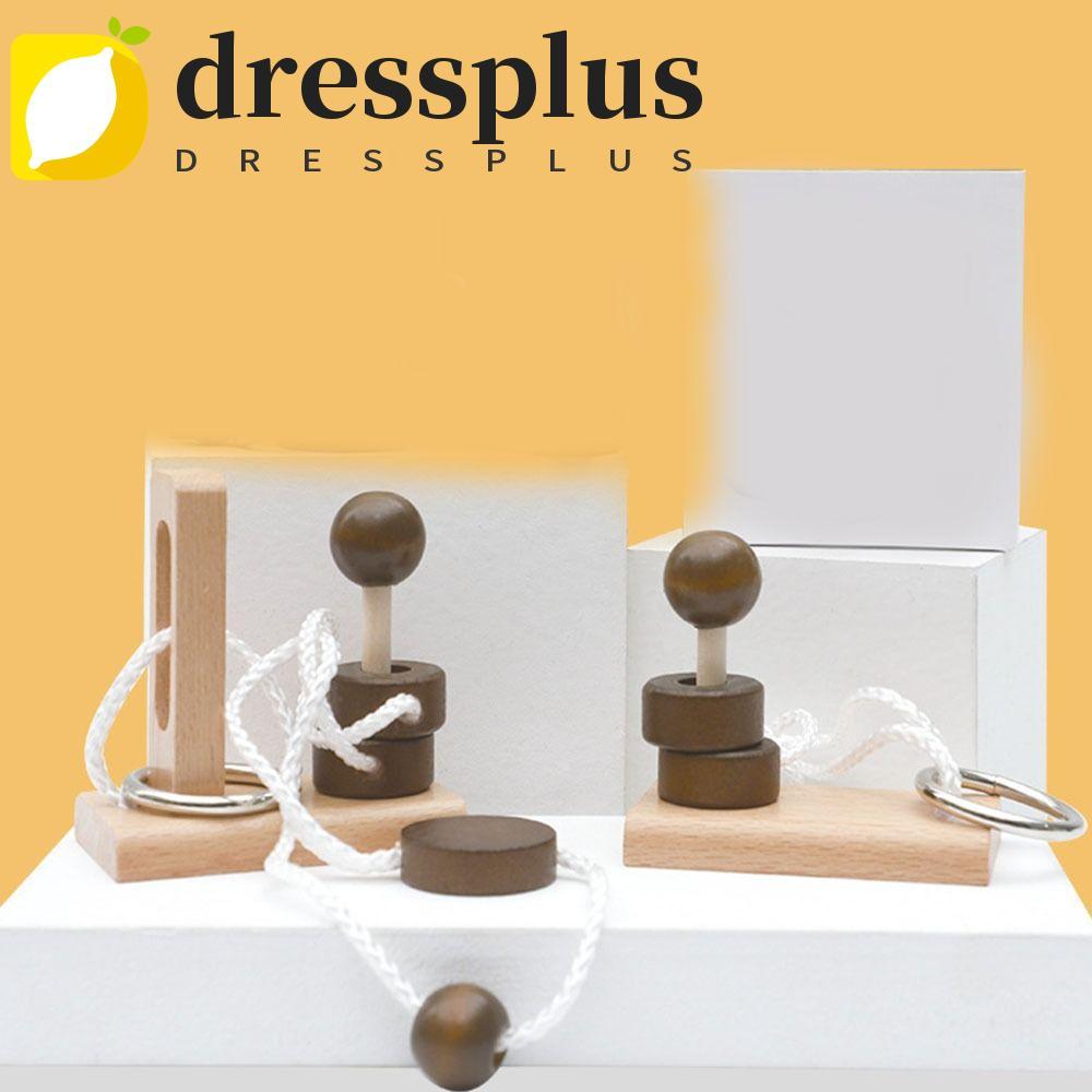 DRESSPLUS Threading Rope Loop Puzzle, 3D Gỗ, Sáng Tạo Brain Teaser Thông Minh IQ Game Lu Ban Lock Tr