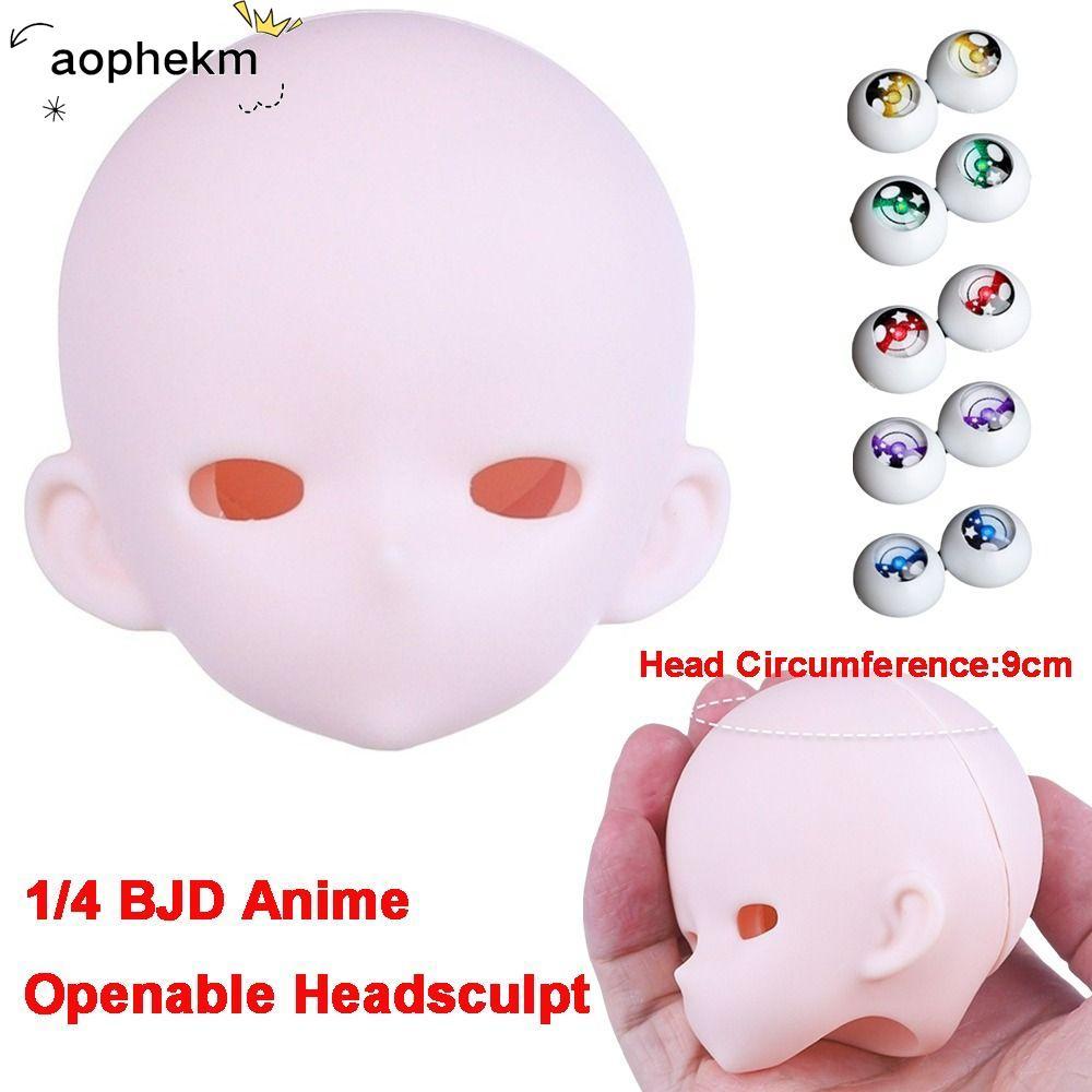 AOPHEKM 1 / 4 BJD Anime Headsculpting, PVC Bjd Baby Head, Bjd Phụ Kiện Da Trắng Anime-Style Bjd Doll