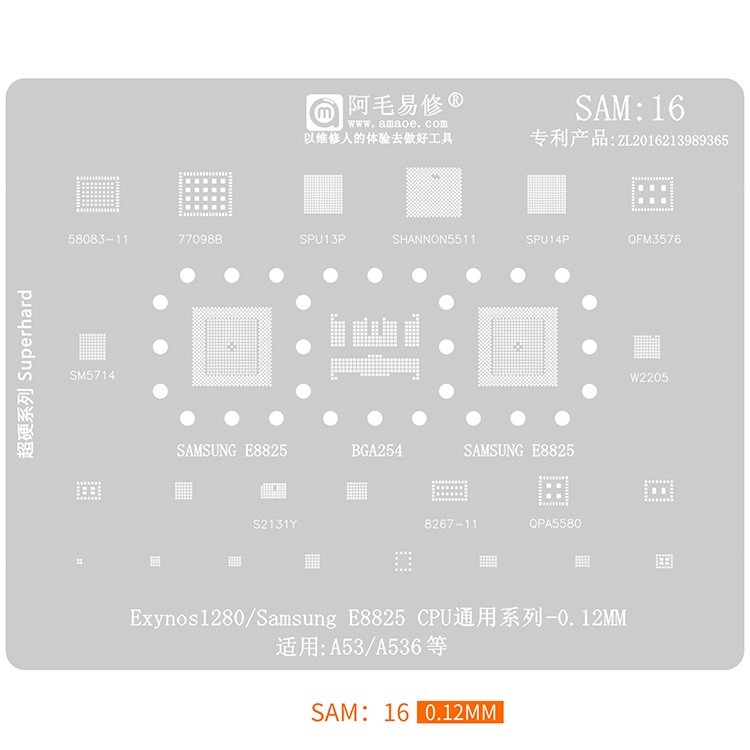 Vỉ làm chân SAM16 Exynos1280/E8825 máy A53/A536