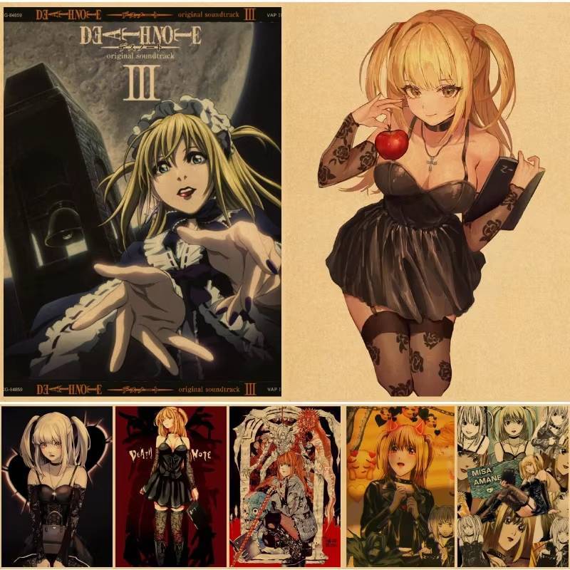 Death Note Anime Wall Art Prints Misa Kraft Paper Poster No Frame Canvas Painting Classic Home Decor