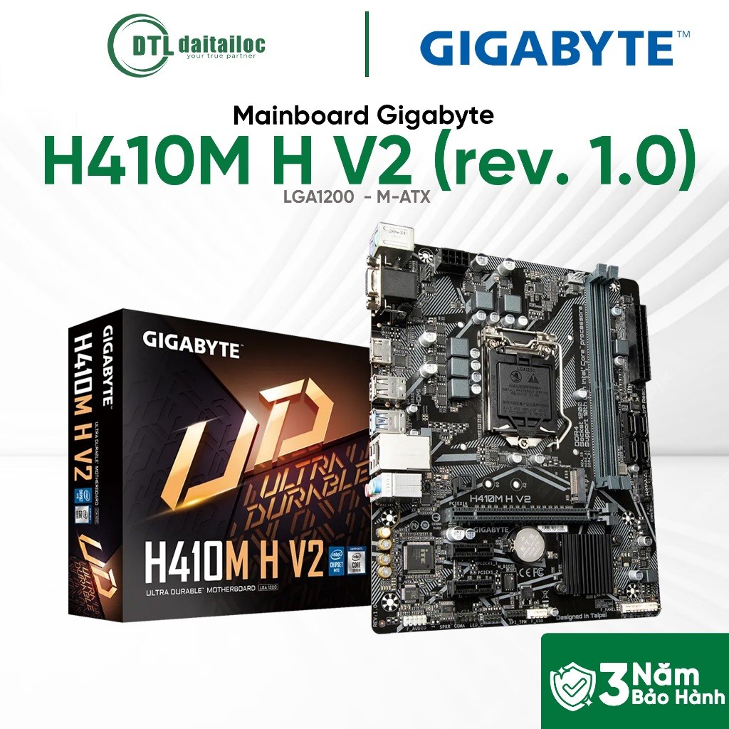 Mainboard bo mạch chủ Gigabyte H410M H V2 (rev. 1.0) | Chính Hãng | Bảo hành 36 tháng