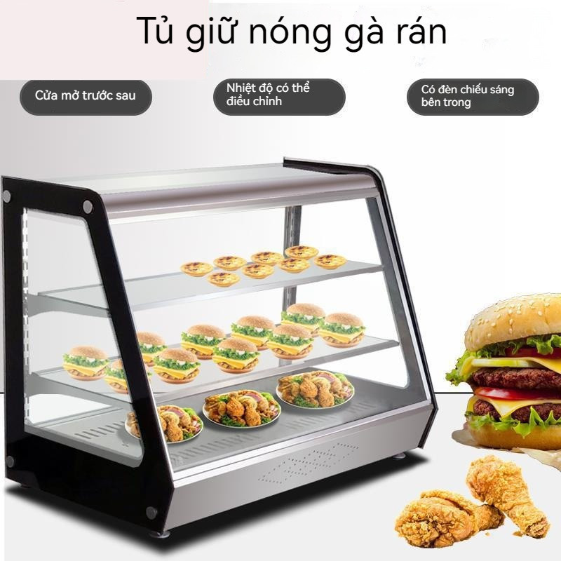 F1-E1newTủ điều khiển nhiệt độ bánh trứng.Hộp giữ ấm hamburger và gà rán.Tủ trưng bày giữ ấm thức ăn