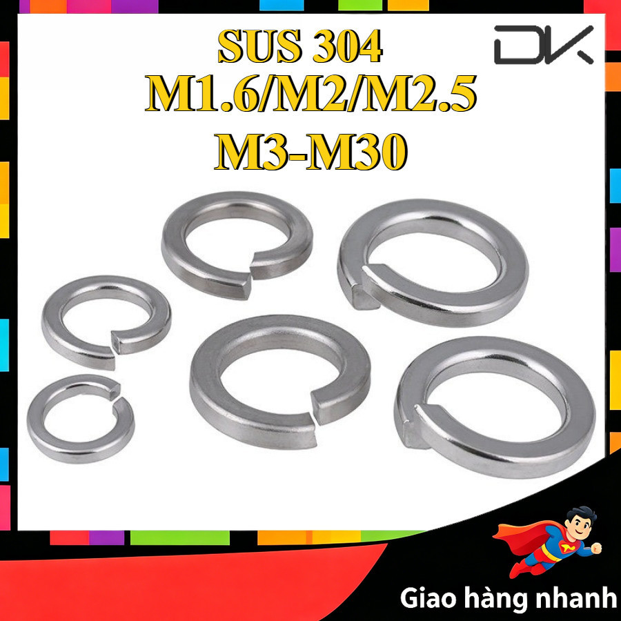 long đền vênh, Long đền ve, Long đền Inox 304 Vòng Đệm Chống Rung, Chống Tự Tháo - Cho Bulong M1.6 /