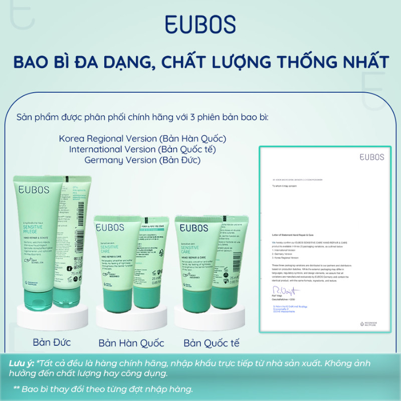 Kem Dưỡng Da Tay EUBOS Giúp Mềm Mịn, Dưỡng Ẩm Chuyên Sâu 24h Phù Hợp Cho Da Nhạy Cảm