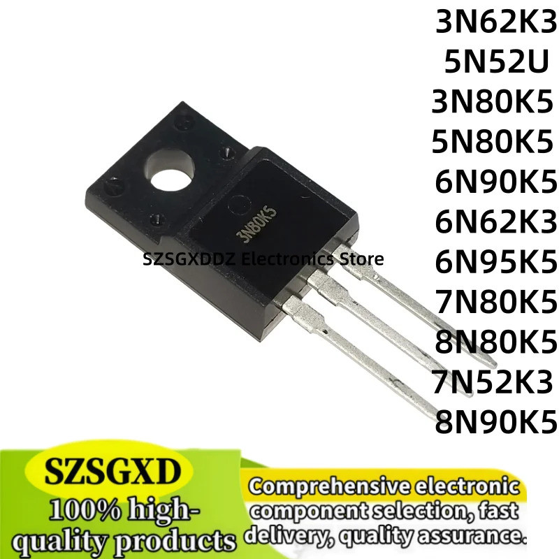 5 Chiếc STF3N62K3 5N80K5 5N52U 6N90K5 6N95K5 7N52K3 8N80K5 TO-220F Hiệu Ứng Trường Transistor