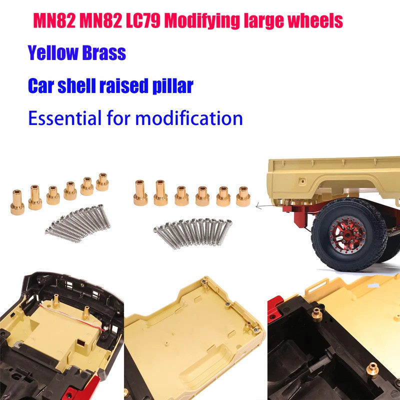 MN82 LC79 MN82SPro Vỏ ô tô bằng đồng thau Nâng cao cột Giá đỡ cho 1 / 12 Bánh xe lớn sửa đổi Phụ kiệ