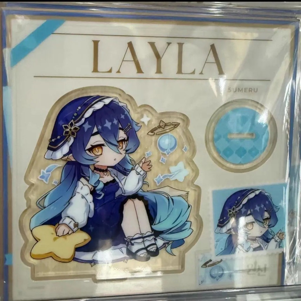 Standee Genshin Impact nhân vật Layla mô hình Mica Acrylic trang trí bàn học quà tặng Anime Figure m