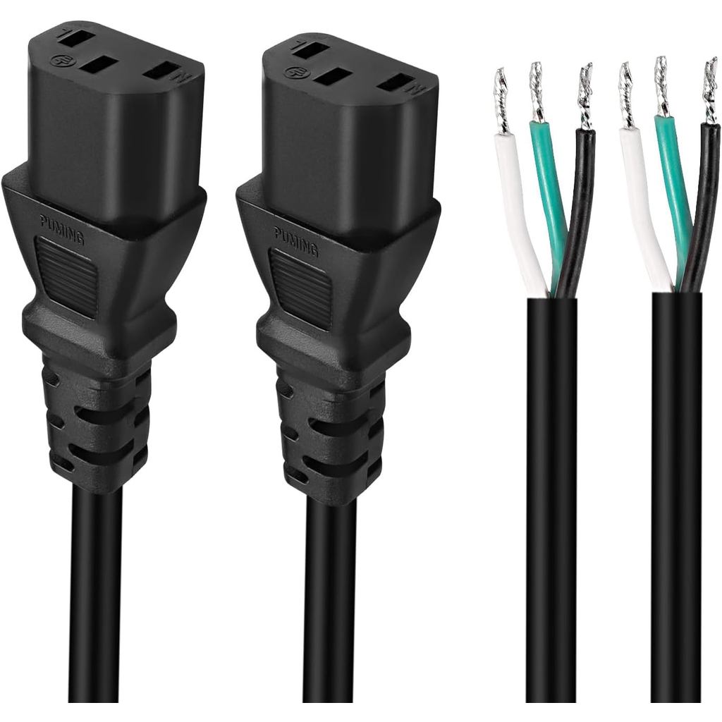 XMSJSIY C13 Dây nguồn thay thế cáp nguồn Pigtail Dây trần IEC320 C13 Dây mở rộng 3 chân cho máy tính