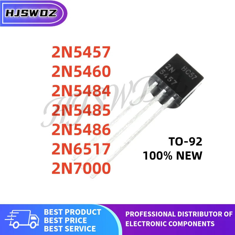 20 Cái / lốc 2N5457 2N5460 2N5484 2N5485 2N5486 2N7000 2N6517 TO-92 Bóng bán dẫn xuyên lỗ Chất lượng