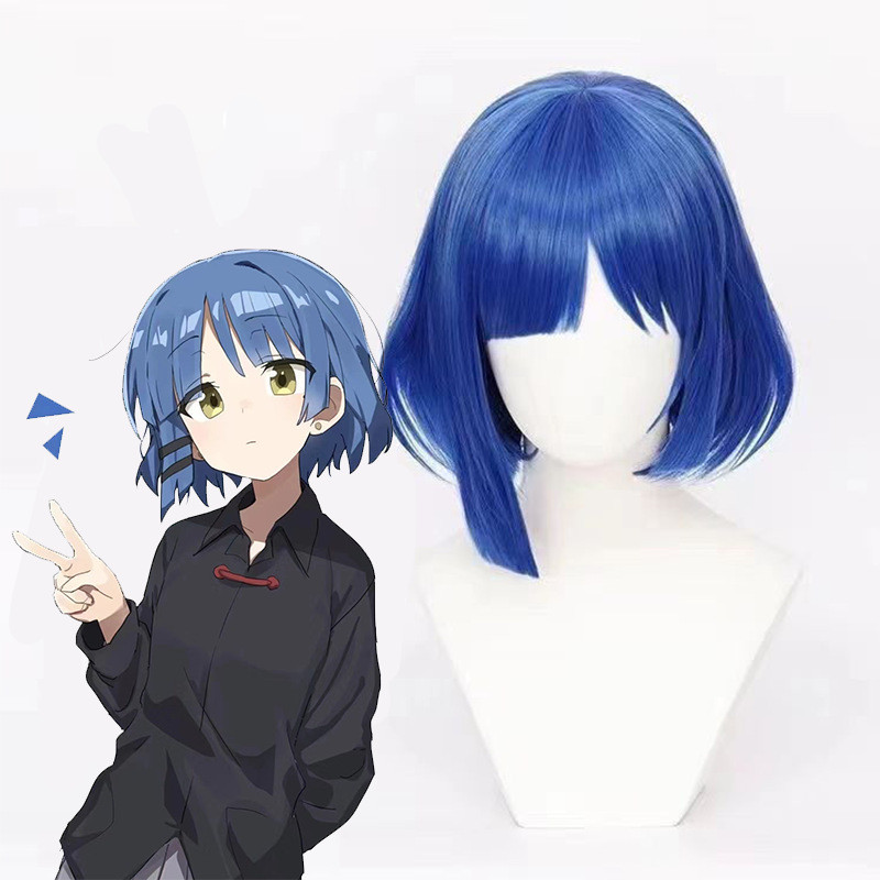 Lonely Rock Cos Yamada Cool Anime Cosplay Wig Scalp Top Shape Fur Blue Short Hair TvFM