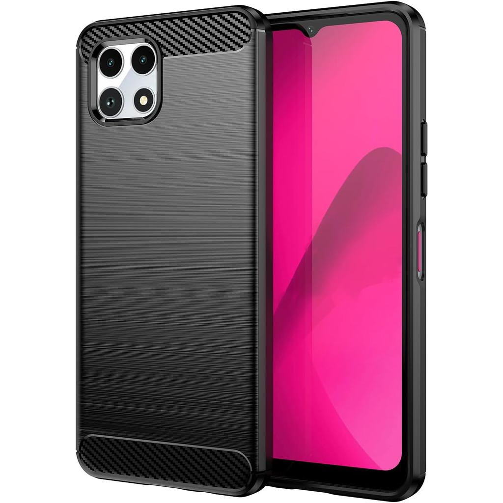 Dành cho vỏ điện thoại T-Mobile REVVL 7 5G, Áo khoác sợi Carbon chống sốc, chống trầy xước, TPU mềm,