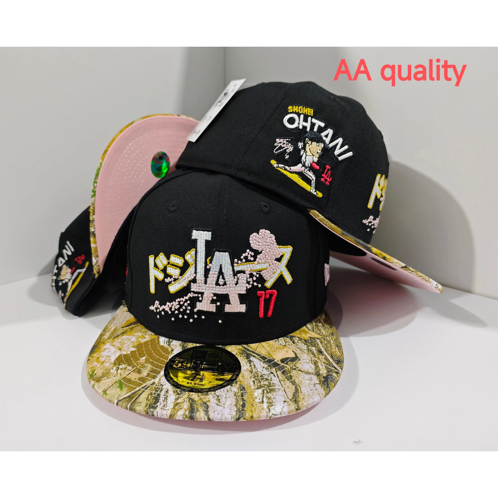 Mũ bóng chày LA Dodgers chất lượng cao, 59FIFTY, vành phẳng, chống nắng hiệu quả, phù hợp mọi giới t