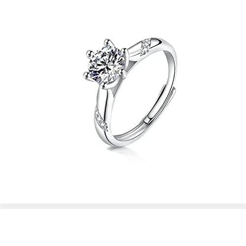 Chứng nhận GRA 1CT Nhẫn nữ bạc Moissanite Free Size RGKZ11