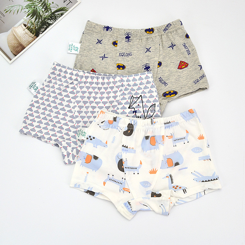 Nhỏ Qinglong Boxer Bé Trai Quần Lót Bé Trai Phẳng Bé Trai Cotton Nguyên Chất Lycra Boxer Bé Trai Quầ
