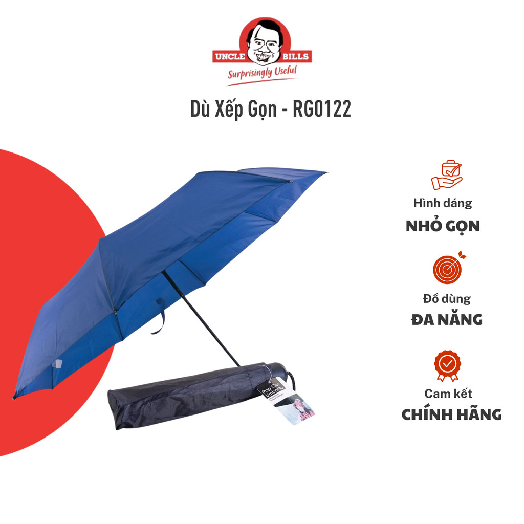Dù Xếp Gấp Gọn UNCLE BILLS Thép Tiện Lợi Phù Hợp Che Nắng Mưa Nhập Khẩu - RG0122