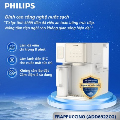 [Hàng Chính Hãng] Máy lọc nước RO để bàn Philips Frappuccino ADD6922CG/97 - Nóng, Lạnh Block, tạo đá viên nhanh