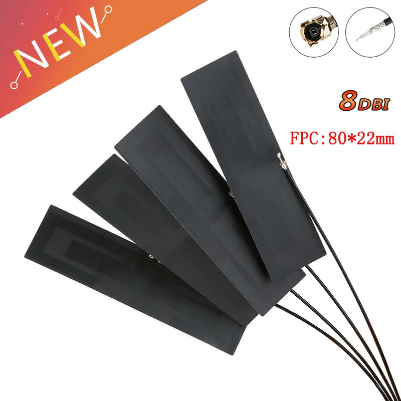 5 Cái GSM GPRS 2G 3G 4G LTE Ăng-ten bên trong 8dbi FPC 80 * 22mm Modem không dây trên không Đầu nối 
