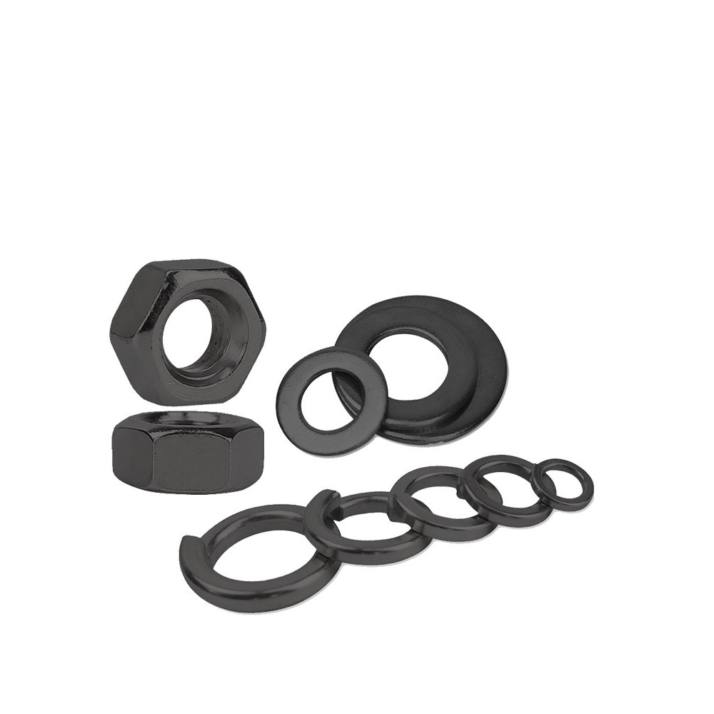 Hex Nut Lớp 8.8 Máy giặt phẳng cường độ cao Máy giặt đàn hồi GB6170 Nắp vít M6M8M10M12M14M20