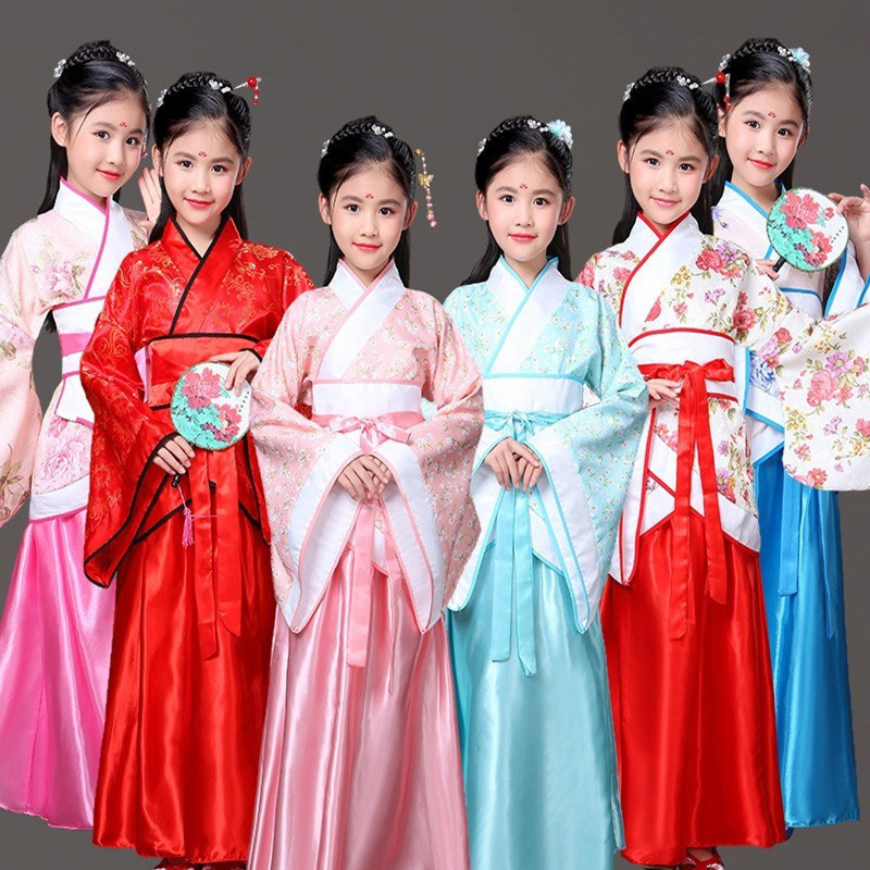 Trẻ Em Cổ Trang Phục Cổ Tích Váy Hanfu Công Chúa Concubine Cải Tiến Bé Gái Studio Hiệu Suất Ảnh Khiê