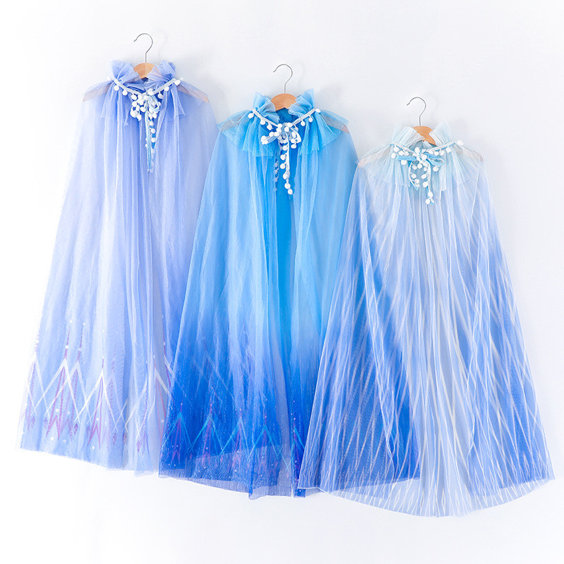 Mới Frozen Áo Choàng Trẻ Em Khăn Choàng Áo Trang Phục Bé Gái Frozen Elsa Công Chúa Áo Khoác Bên Ngoà